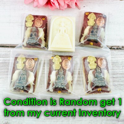 Somdej Horn Carve 9Row Base Fortune Windfall Money Hong Be2556 Thai Amulet 15944